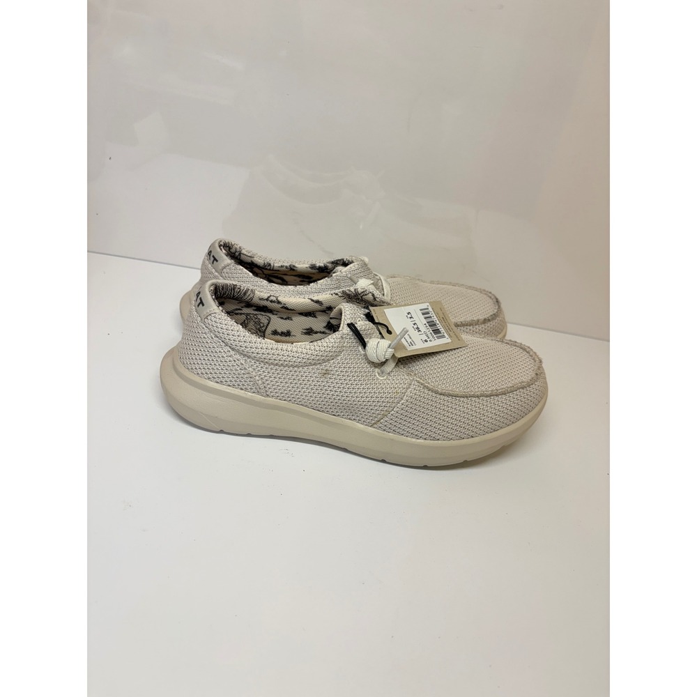 Ariat Hilo Womens 6B‎ Cream Mesh Moc Toe Casual Comfort Shoes Loafers NWT